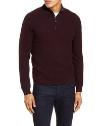 Ted Baker London Tunnel Slim Fit Textured Quarter Zip Sweater