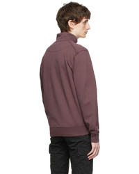 Stone Island Burgundy Cotton Sweatshirt