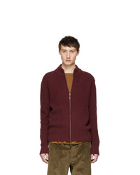 Éditions M.R Burgundy Zip Up Sweater