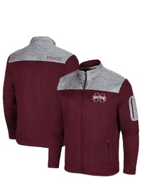 Colosseum Maroon Mississippi State Bulldogs Third Wheel Full Zip Jacket At Nordstrom