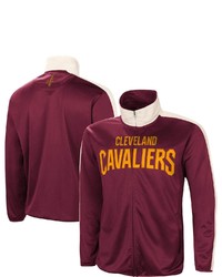 G-III SPORTS BY CARL BANKS Winewhite Cleveland Cavaliers Zone Blitz Tricot Full Zip Track Jacket In Red At Nordstrom