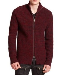 Diesel Black Gold Wool Zip Front Sweater