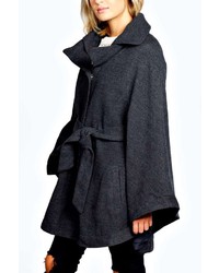 Boohoo Lily Belted Cape Coat
