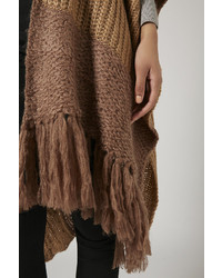 Topshop Chunky Knit Patchwork Cape