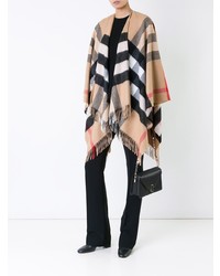 Burberry Check Cashmere And Wool Poncho