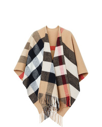 Burberry Check Wool Cashmere Cape