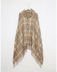 Esprit Long Check Hooded Cape