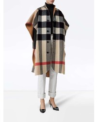 Burberry Reversible Check Wool Blend Poncho