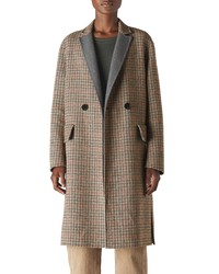 Whistles Check Double Face Wool Blend Coat