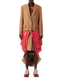 Burberry 2 In 1 Camel Hair Coat With Reversible Puffer Vest