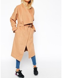 Asos Collection Coat With Waterfall Front