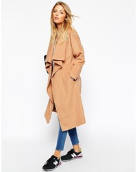 Asos Collection Coat With Waterfall Front