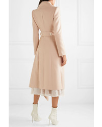 Alexander McQueen Asymmetric Double Breasted Frayed Wool And Cashmere Blend Coat