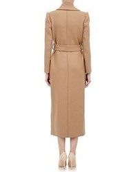 Carven Belted Double Breasted Coat Nude