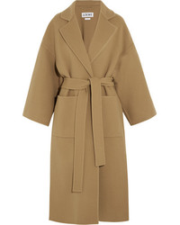 Loewe Belted Wool And Cashmere Blend Coat Camel