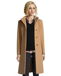 Cinzia Rocca Black Wool Blend Envelope Collar 34 Length Coat