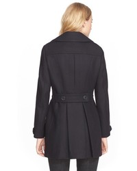 Burberry Brit Dillsmead Double Breasted Skirted Wool Blend Coat