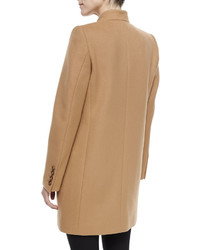 Stella McCartney Bryce One Button Wool Blend Coat Camel