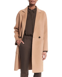 Theory Cerlita Double Face Woolcashmere Coat Camel