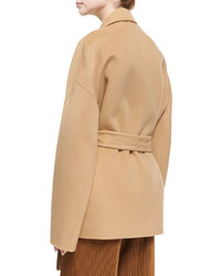 Acne Studios Claar Double Breasted Wool Cashmere Coat Camel
