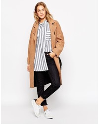 Asos Collection Coat In Bonded Cloth With Raw Edge