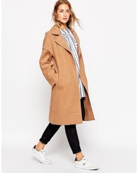 Asos Collection Coat In Bonded Cloth With Raw Edge