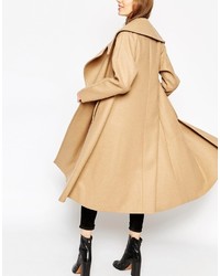 Asos Collection Midi Swing Trapeze Coat With Extreme Collar