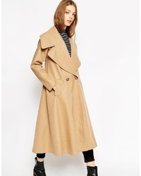 Asos Collection Midi Swing Trapeze Coat With Extreme Collar