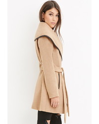 Forever 21 Contemporary Belted Wool Blend Coat