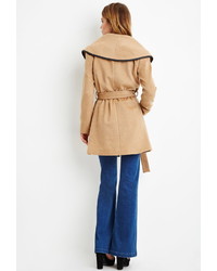 Forever 21 Contemporary Belted Wool Blend Coat