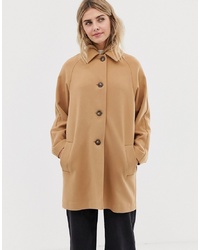 ASOS DESIGN Crepe Coat With Buttons