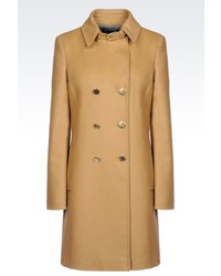 Armani Jeans Double Breasted Coat In Broadcloth