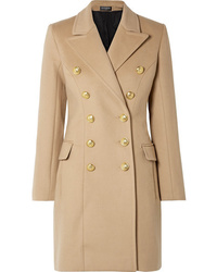 Balmain Double Breasted Wool And Cashmere Blend Coat