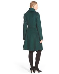 Diane von Furstenberg Harlow Drape Collar Wool Blend Wrap Coat