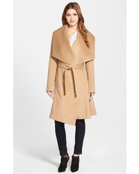 Diane von Furstenberg Harlow Drape Collar Wool Blend Wrap Coat
