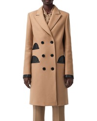 Burberry Leather Pocket Double Breasted Coat