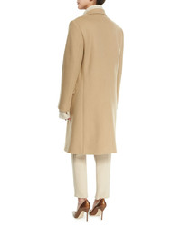 DKNY Long Wool Blend Coat W Sequined Lapel