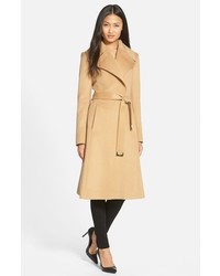 Diane von Furstenberg Long Wool Blend Wrap Coat