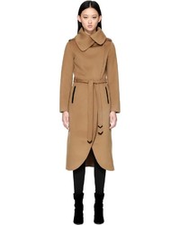 Mackage Catia Wool Trench Coat With Spread Collar In Camel