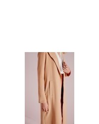 Missguided Long Sleeve Maxi Duster Coat Camel