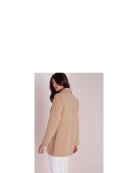 Missguided Short Faux Wool Coat Camel