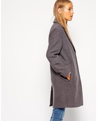 Asos Petite Textured Coat With Contrast Collar