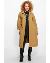 Boohoo Plus Sasha Belted Wool Look Coat