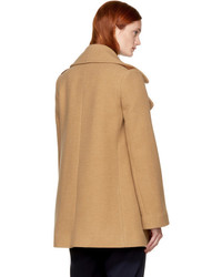 See by Chloe See By Chlo Tan Double Breasted Wool Coat