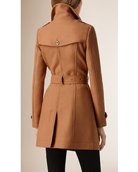 Burberry Short Double Wool Twill Trench Coat