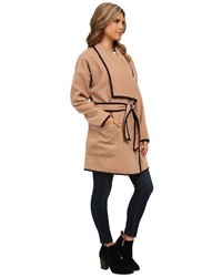 Vince Camuto Soft Collar Belted Plush Coat