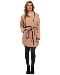 Vince Camuto Soft Collar Belted Plush Coat