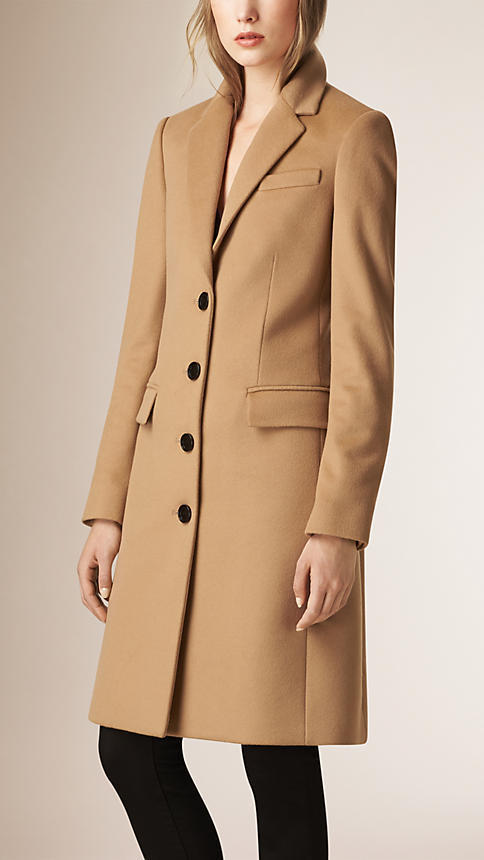 Baron Boutique Womens Tailored Single Breasted Wool Cashmere Coat