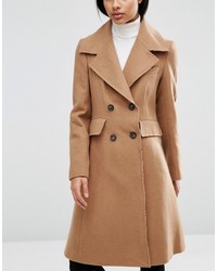Asos Wool Blend Skater Coat With Raw Edges