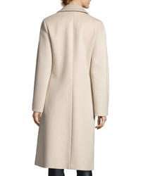Narciso Rodriguez Wool Cashmere Single Breasted Coat Camel